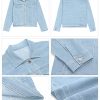 Women's Basic Button Down Long Sleeve Stretchy Jean Trucker Denim Jacket