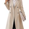 41fAptboZpL.jpg Womens Long Double Breasted Coats Lapel Collar Pea Coat Winter Slim Fit Jackets Trench Coat Outwear
