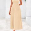 41fsOcIvHiL.jpg Spring Casual Dresses for Women 2025 Summer Business Work Midi Sleeveless A Line Pleated Cocktail Dress