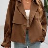 41fu7bMc1EL.jpg Womens Cropped Trench Coat Short Single Breasted Jackets Lightweight Casual Outerwear