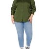 Women's Regular-Fit Satin Button Down Blouse (Available in Plus Size)