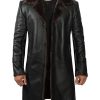 Black Trench Coat Men - Winter Shearling Long Leather Jackets For Men