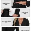 41hYpE5nZZL.jpg Women's Casual Stretchy Knit Blazer,Lightweight Slim Fit Jackets Long Sleeve Business Suit with Pockets