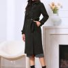 Winter Trench Coats for Women's 2025 Double Breasted Belted Long Overcoat