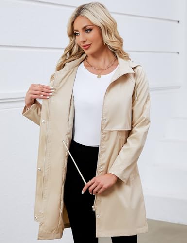 41jtz1uVluL.jpg Rain Jacket for Women Waterproof with Hood Trech Coat for Women Lightweight Raincoats Packable Windbreaker