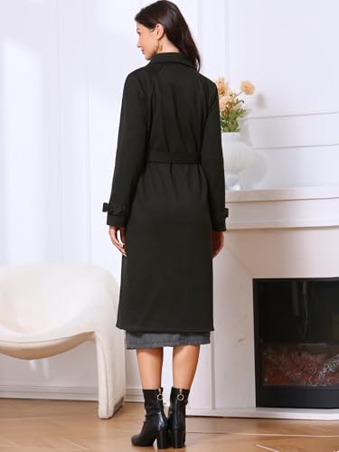 Winter Trench Coats for Women's 2025 Double Breasted Belted Long Overcoat
