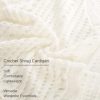 Women Crochet Shrug Sweater Tie Front Knit Bolero Shrug for Dress Short Sleeve Cropped Cardigan