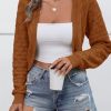 Womens Cropped Cardigan Bolero Shrugs for Dresses Knit Open Front Long Sleeve Sweater