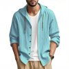 41nw0wTZL.jpg Men Cotton Linen Long Sleeve Button Down Shirt Summer Casual Hawaiian Beach Tops Lightweight Fashion Hoodies