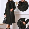 Winter Trench Coats for Women's 2025 Double Breasted Belted Long Overcoat