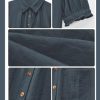 41qR89zT6sL.jpg Womens Summer Short Sleeve Button Down Shirts V Neck Collared Casual Blouse Tops with Pockets