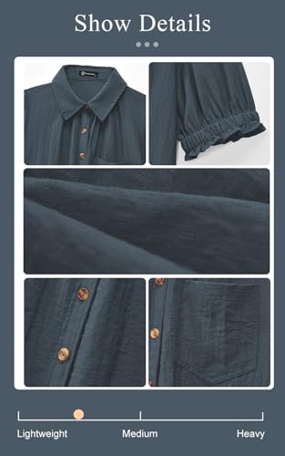 41qR89zT6sL.jpg Womens Summer Short Sleeve Button Down Shirts V Neck Collared Casual Blouse Tops with Pockets