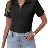 Women's Button Down Shirts Short Sleeve Dress Shirts Basic Business Collared Work Blouses