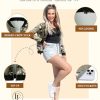 Women's Casual Floral Zip Up Bomber Jacket Coat Lightweight Short Camo No Lining Outwear Tops Windbreaker with Pocket