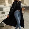 Womens Long Vest Casual Double Breasted Sleeveless Trench Coat Jackets