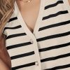 Vest Tops for Women 2025 Fall Outfits Striped Sweaters Button Up Casual Shirts Blouses Jacket Fashion Clothes