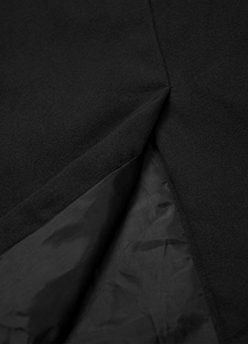 Men Trench Coat Winter Long Jacket Double Breasted Overcoat