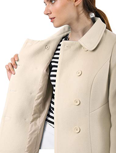 Women's Peter Pan Collar Double Breasted Winter Long Trench Pea Coat