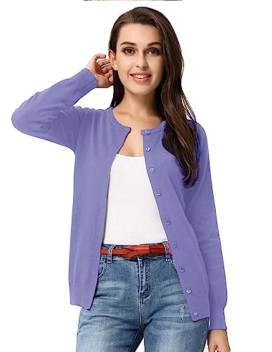 41vUk1wJDGL.jpg Women's Classic Long Sleeve Knit Cardigan Sweaters Casual Open Front Button Down Cardigans S-3XL