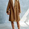 41vY5n3NvL.jpg Womens Lapel Peacoat Winter Double-Breasted Outerwear Mid Long Jacket Casual Trench Coat