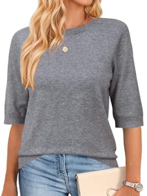 Women's Wool Blend Summer Fall Seamless Half Sleeve Tops 2025