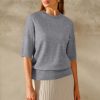 Women's Wool Blend Summer Fall Seamless Half Sleeve Tops 2025