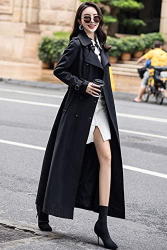 41wq74de5sL.jpg Women's Double Breasted Duster Trench Coat Slim Full Length Maxi Long Overcoat