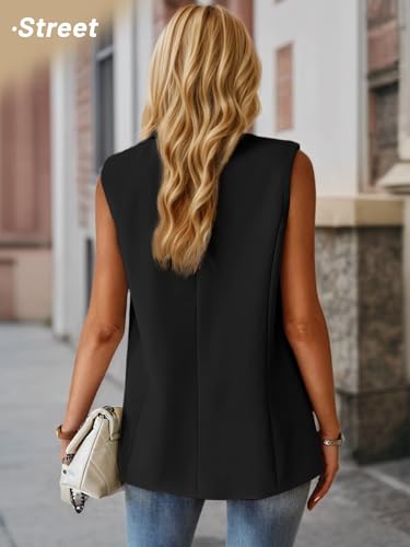 41y0NYhsL1L.jpg 2025 Fall Women's Sleeveless Vest Blazer - Fully Lined Lightweight Fashion Casual Work Office Tops with Pockets
