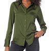 Women's Regular-Fit Satin Button Down Blouse (Available in Plus Size)