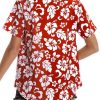 Hawaiian Shirts for Women Tropical Shirt Summer Beach Button Down Short Sleeve Blouses Floral Top Aloha Luau Outfits 2025