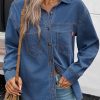 511m7cKo-mL.jpg Women Denim Shirts Oversized Long Sleeve Button Down Blouse V Neck Casual Top Shackets