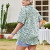 513M-QsMRVL.jpg Womens Plus Size Linen Button Down Shirts Short Sleeve Cotton Casual Collared Shirt V Neck Summer Blouses Tops