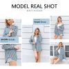 5188sMs9nBL.jpg Womens Waffle Knit Button Down Shirt Stripe Long Sleeve Casual Blouses Tops