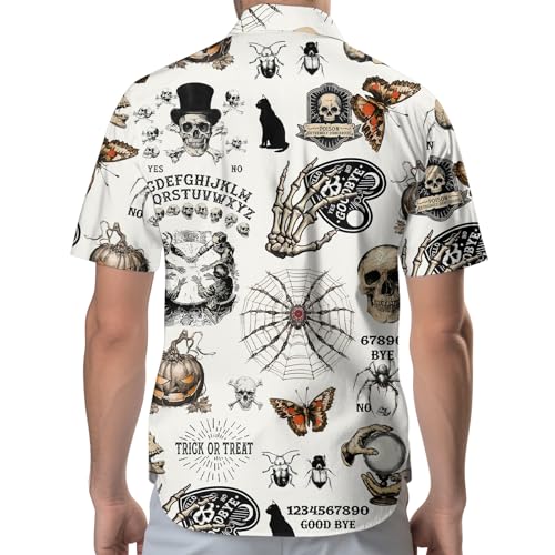 Gifts for Halloween, Halloween Button Down Shirt for Men, Skull Shirt for Men, Skull Gifts, Birthday Gifts for Men