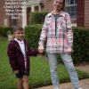 Womens Button Down Flannel Shirts Long Sleeve Plaid Blouses Lightweight Business Dressy Casual Top with Pockets