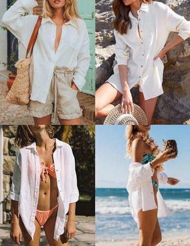 Womens Button Down Shirts Long Sleeve Dress Shirt Textured Collared Work Blouse Dressy Casual Tops with Pocket