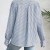 Womens Shirts Button Down Printed Lantern Long Sleeve Blouse Fashion Casual Tops 2025