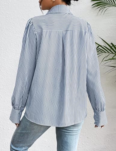 Womens Shirts Button Down Printed Lantern Long Sleeve Blouse Fashion Casual Tops 2025