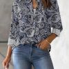 51IU1-jSGfL.jpg Womens Button Down Shirt Long Sleeve Blouse Business Work Tops Dressy Casual Floral Printed Outfits with Pocket