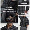 Men's Long Sleeve Heavyweight Fleece Shirts, Plaid Button Up Shirt, Warm Outdoor Casual Shirt with Pockets
