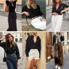 Womens Button Down Shirts Long Sleeve Dress Shirts Casual V Neck Collared Tops Work Office Blouse with Pocket