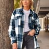 51Nmmp1CNL.jpg Womens Fall Outfits Fashion Clothes Shackets Flannel Plaid Button Down Long Sleeve Shirts Jackets