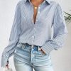 Womens Shirts Button Down Printed Lantern Long Sleeve Blouse Fashion Casual Tops 2025