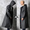 Men Black Waterproof Long Raincoat Rain Coat Hooded Trench Jacket Outdoor Hiking -yuyi