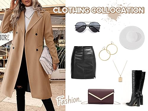 51WlMz04gyL.jpg Womens Long Double Breasted Coats Lapel Collar Pea Coat Winter Slim Fit Jackets Trench Coat Outwear
