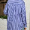 51XYvGcFqDL.jpg Women's Striped Button Down Shirts Casual Long Sleeve Boyfriend Loose Collared Blouses Tops