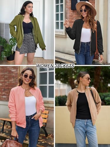 51aZ4kqfzGL.jpg Women's Sherpa Fleece Jacket Long Sleeve Faux Fuzzy Casual Zip Up Bomber Coat With Pocket S-XXL