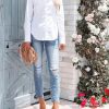 Women's Button Down Shirts Long Sleeve Dress Shirts Wrinkle Free Collared Work Office Solid Blouses Corset Tops