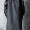 Men Black Waterproof Long Raincoat Rain Coat Hooded Trench Jacket Outdoor Hiking -yuyi