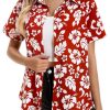 Hawaiian Shirts for Women Tropical Shirt Summer Beach Button Down Short Sleeve Blouses Floral Top Aloha Luau Outfits 2025